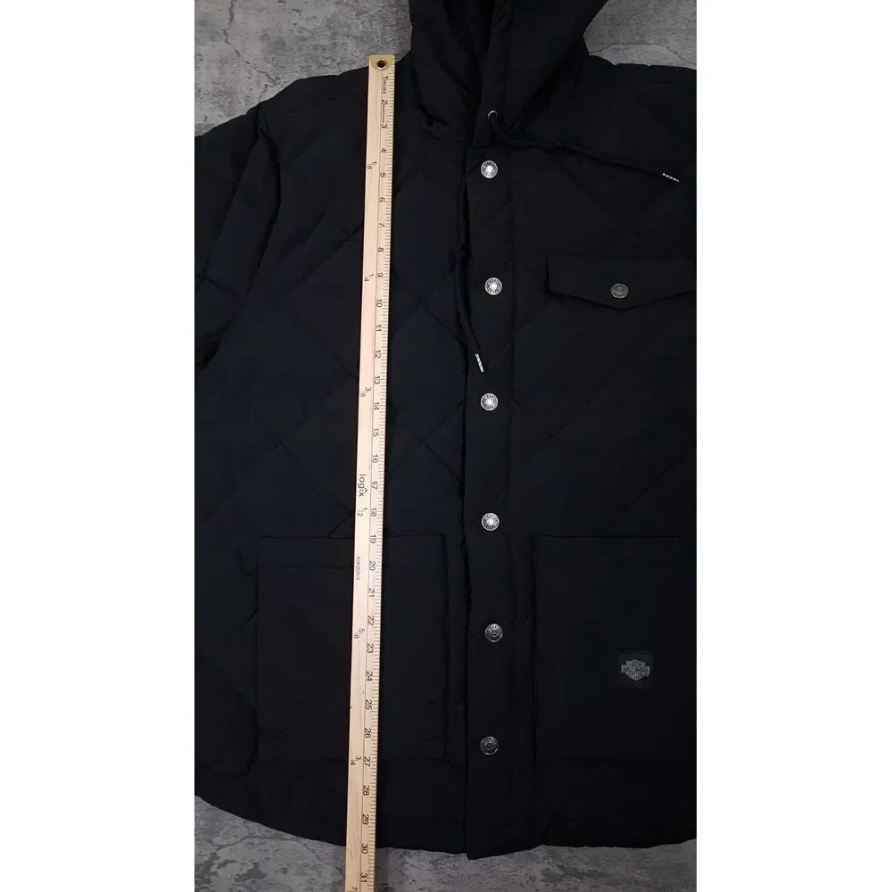 HARLEY DAVIDSON Motorcycle Forever Harley Quilted Hooded Jacket Mens Size LARGE‎